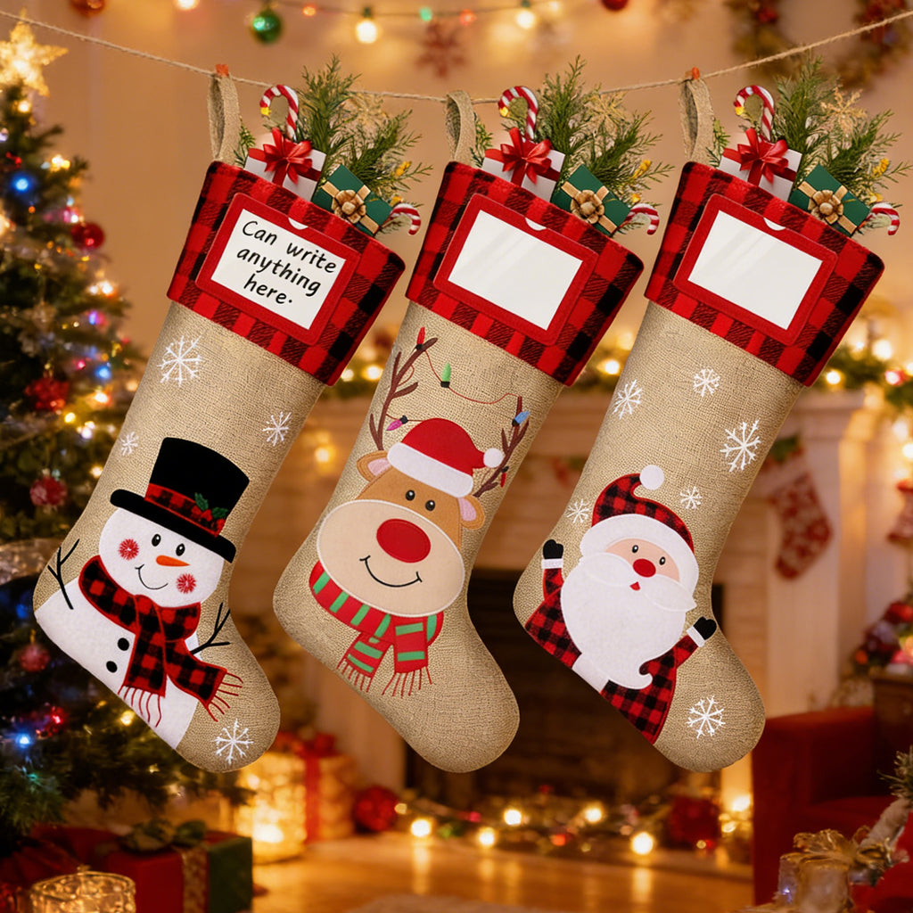 JoyMingle 3 PCS Personalized Christmas Stocking