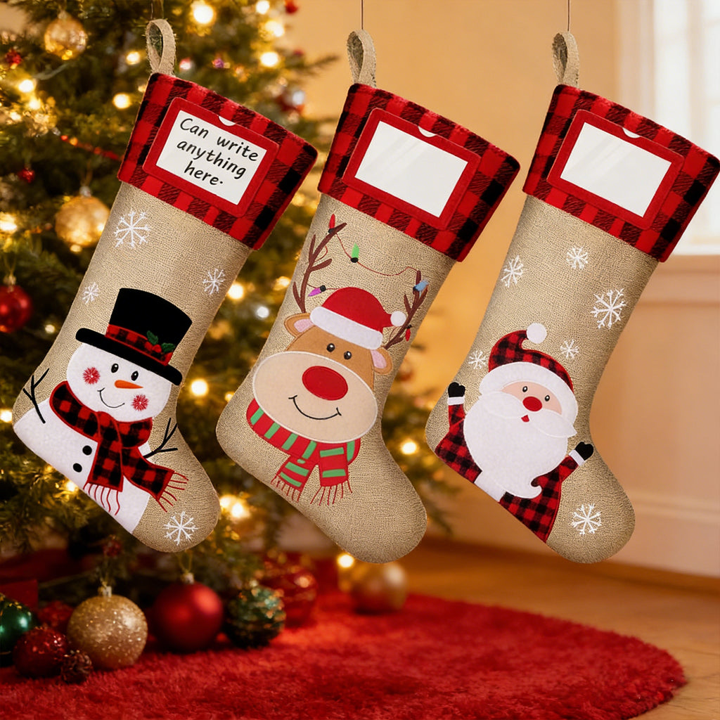 JoyMingle 3 PCS Personalized Christmas Stocking